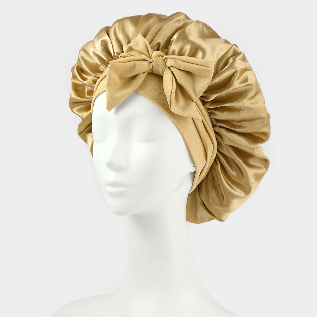 Stretch Silk Bow Beauty Hair Care Sleep Cap