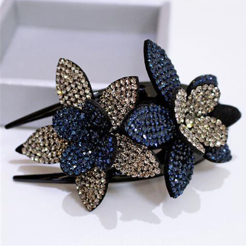 Rhinestone Flower Ladies Elegant Duckbill Hair Clip
