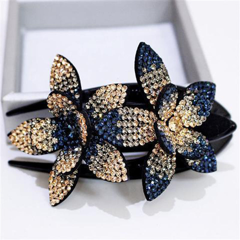 Rhinestone Flower Ladies Elegant Duckbill Hair Clip