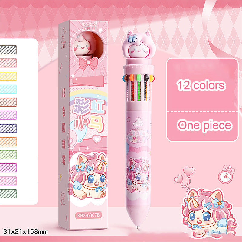 Cartoon Retractable Gel Pens – Multicolor Cute Stationery