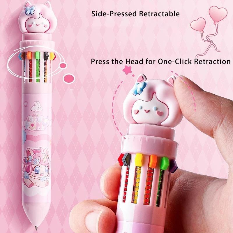 Cartoon Retractable Gel Pens – Multicolor Cute Stationery