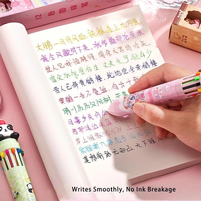 Cartoon Retractable Gel Pens – Multicolor Cute Stationery
