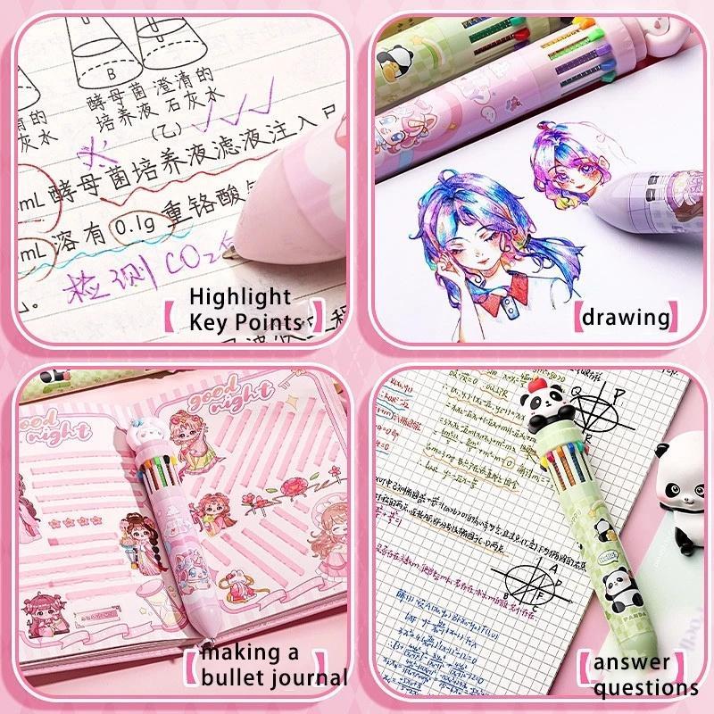 Cartoon Retractable Gel Pens – Multicolor Cute Stationery