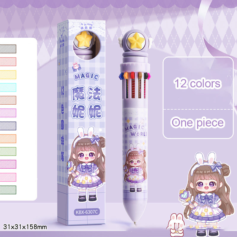 Cartoon Retractable Gel Pens – Multicolor Cute Stationery