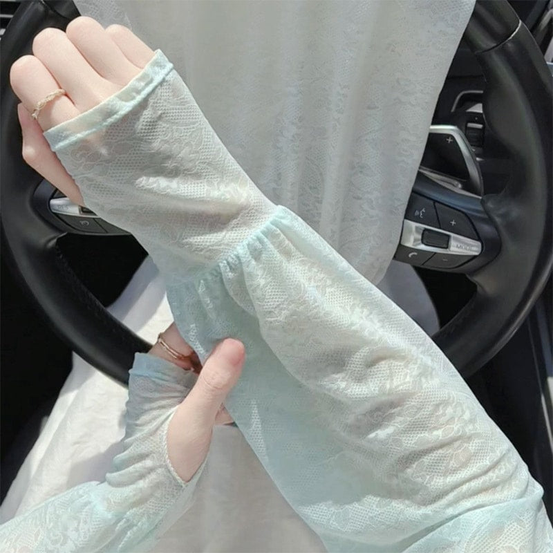 Women's UV Protection Lace Arm Sleeves