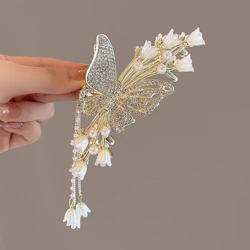 Butterfly Tassel Hair Clip for Women – Elegant Back Head Hair Claw