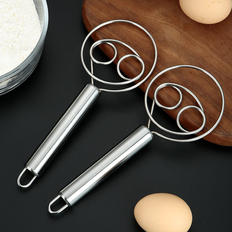 Flour Dough Mixer – Stainless Steel Hand Whisk for Bread, Pastry, and Baking