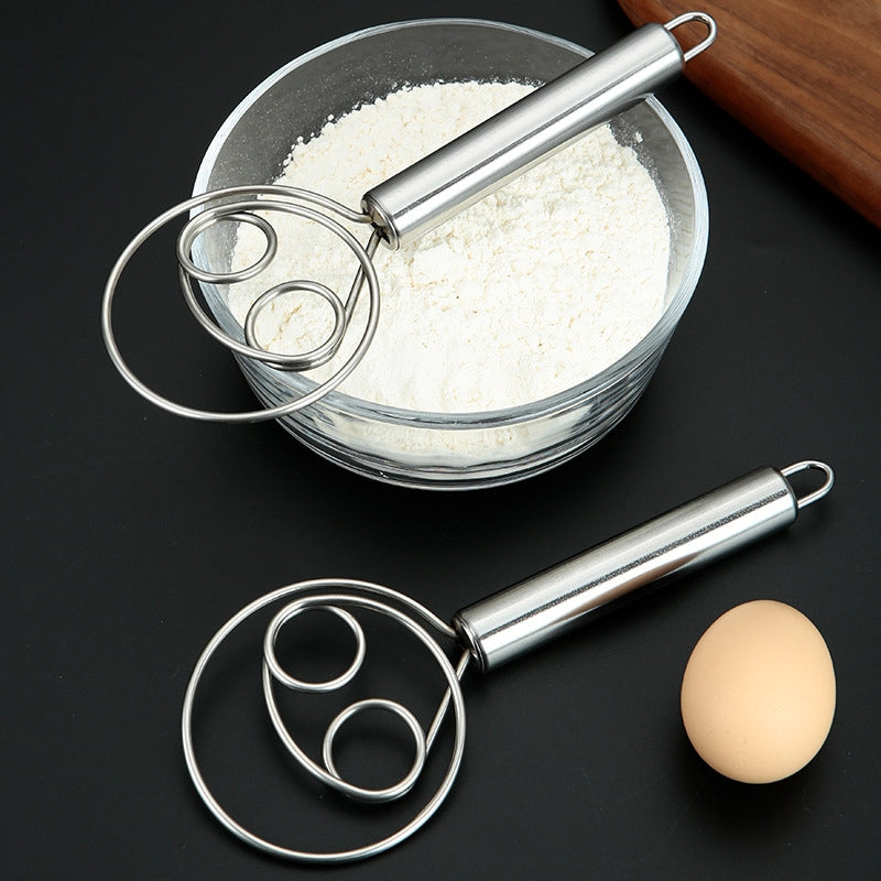 Flour Dough Mixer – Stainless Steel Hand Whisk for Bread, Pastry, and Baking