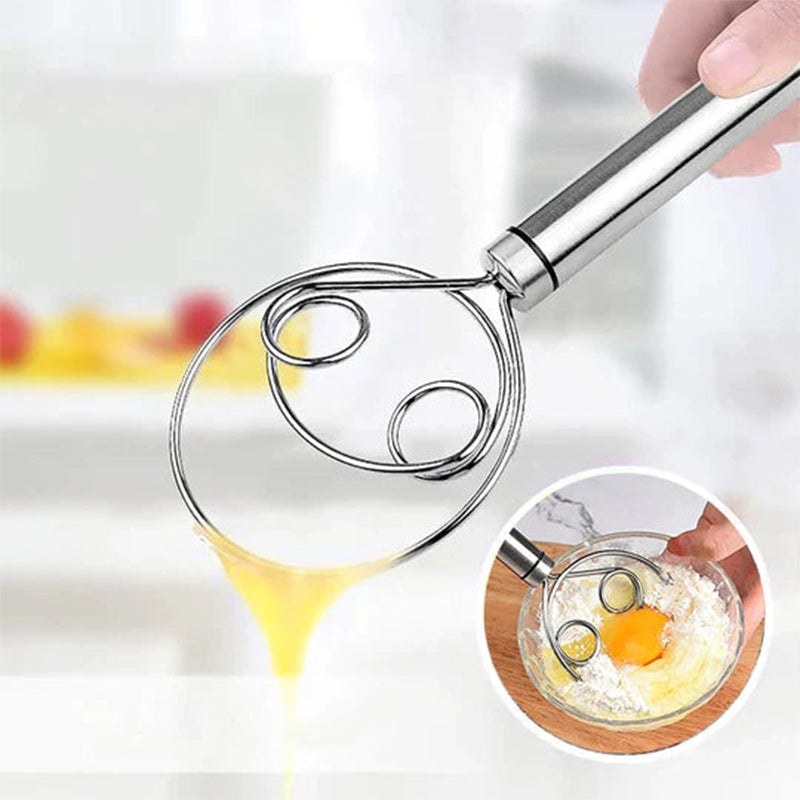 Flour Dough Mixer – Stainless Steel Hand Whisk for Bread, Pastry, and Baking