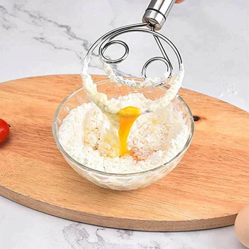 Flour Dough Mixer – Stainless Steel Hand Whisk for Bread, Pastry, and Baking