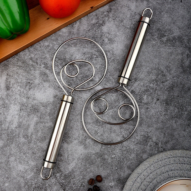Flour Dough Mixer – Stainless Steel Hand Whisk for Bread, Pastry, and Baking