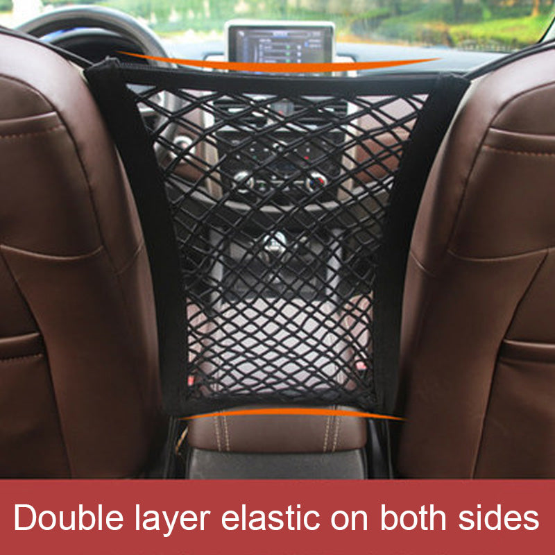 Car Seat Back Net Organizer – Double-Layer Storage Mesh Pocket