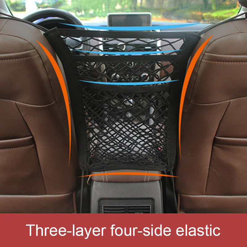 Car Seat Back Net Organizer – Double-Layer Storage Mesh Pocket