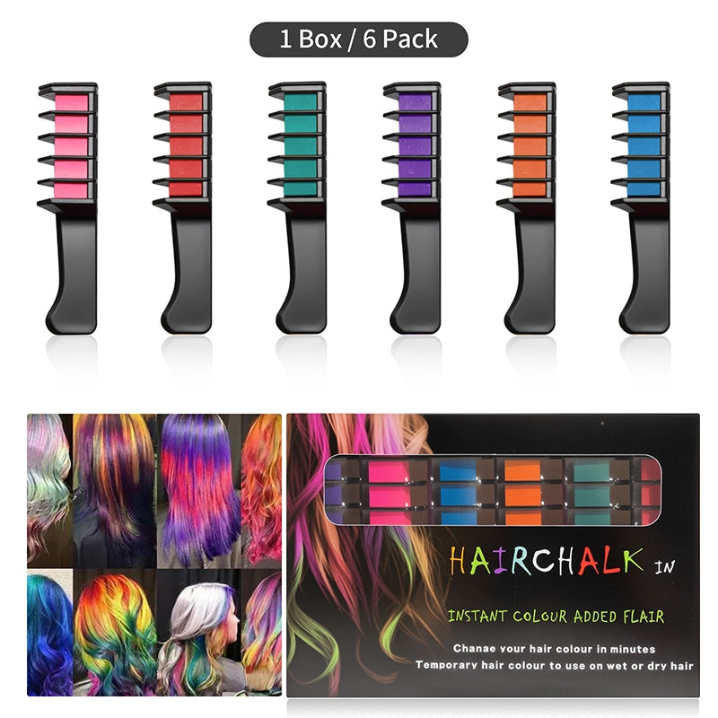 New Hair Chalk Comb, Temporary Hair Color Dye