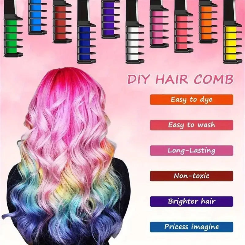 New Hair Chalk Comb, Temporary Hair Color Dye