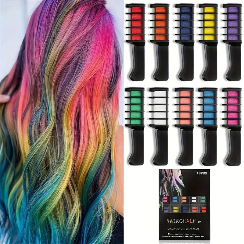 New Hair Chalk Comb, Temporary Hair Color Dye