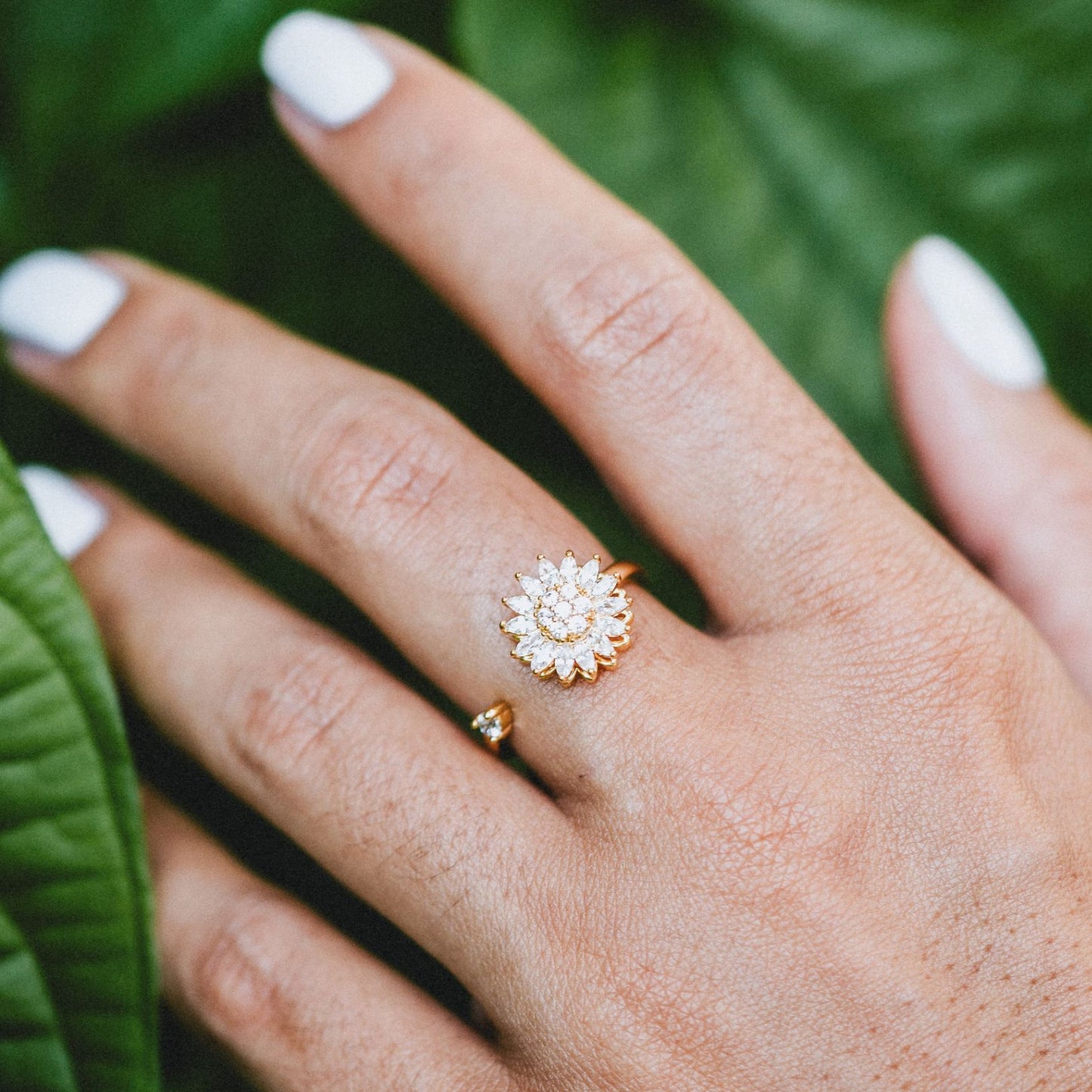 Spin Flower Ring Adjustable Open Design