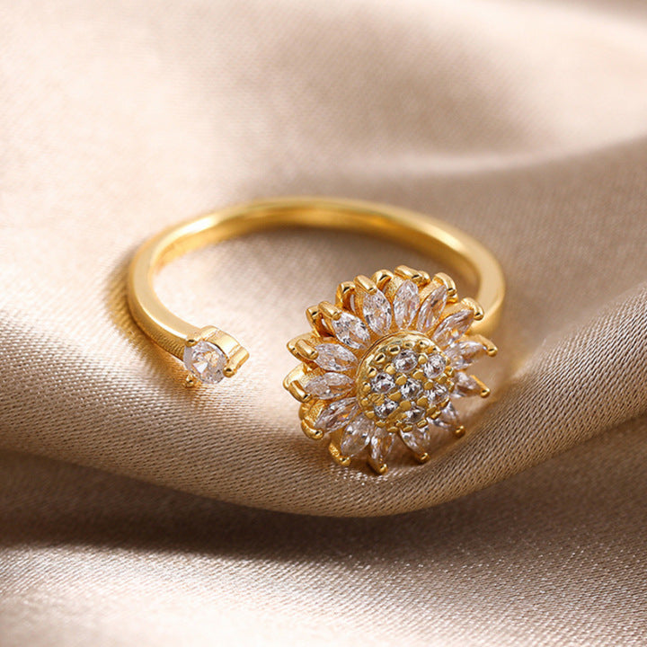 Spin Flower Ring Adjustable Open Design