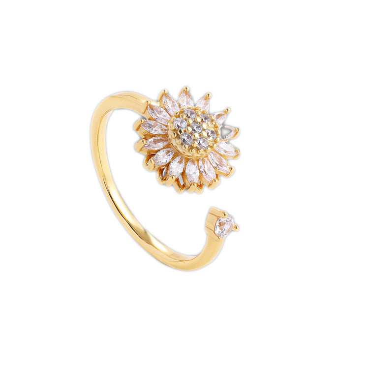 Spin Flower Ring Adjustable Open Design