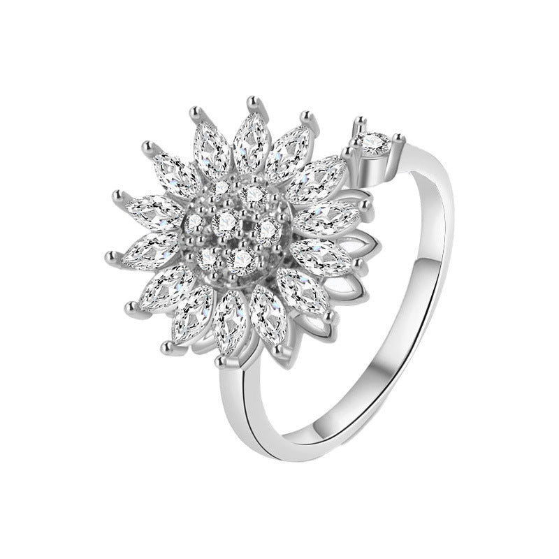 Spin Flower Ring Adjustable Open Design