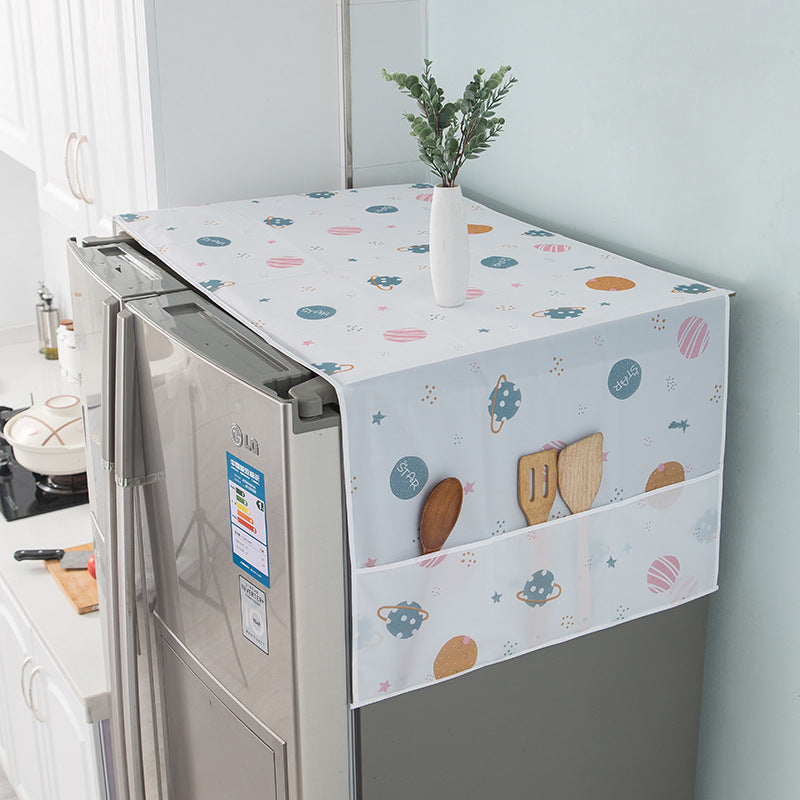 Fridge Dust Cover with Storage Pockets