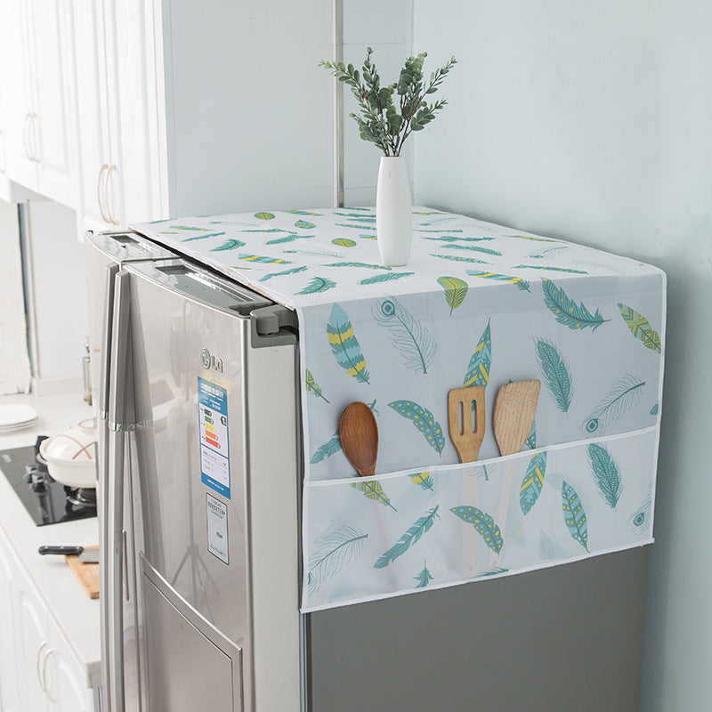 Fridge Dust Cover with Storage Pockets
