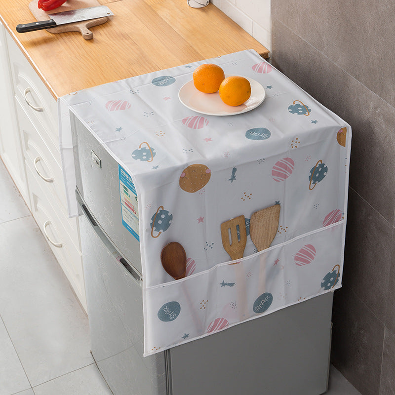 Fridge Dust Cover with Storage Pockets