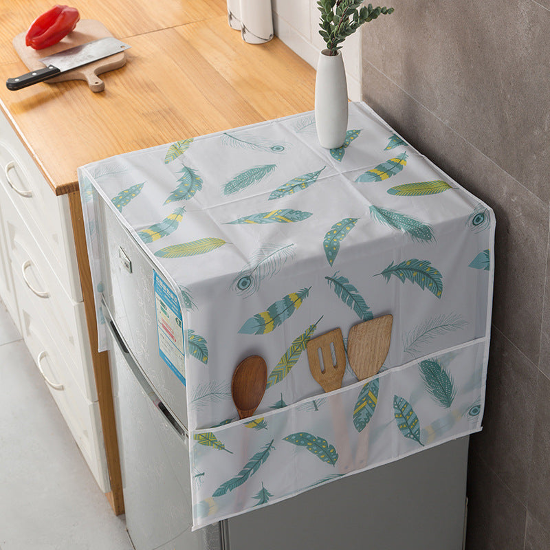 Fridge Dust Cover with Storage Pockets