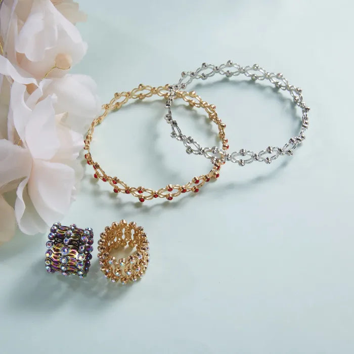 2 In 1 Retractable Rings Bracelet Fashion Jewelry