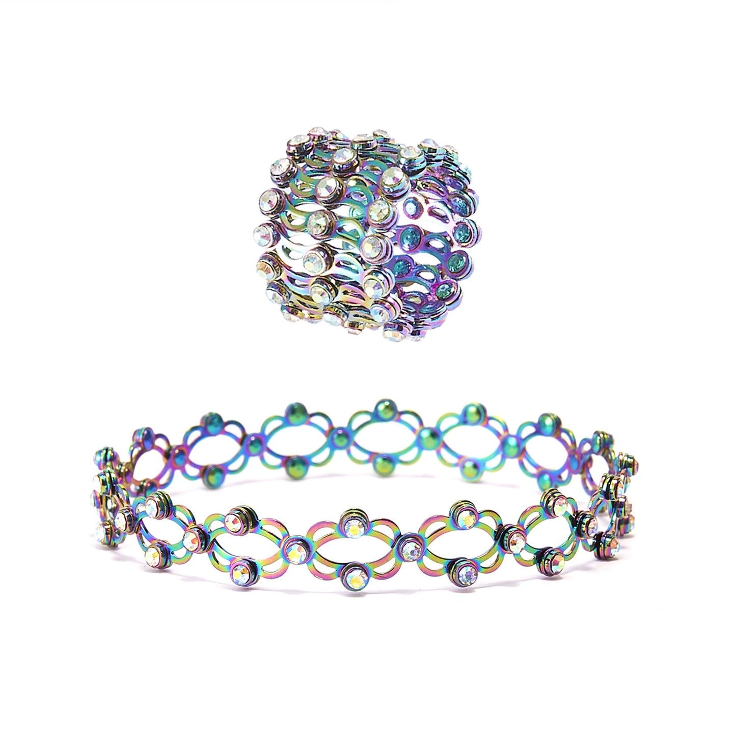 2 In 1 Retractable Rings Bracelet Fashion Jewelry