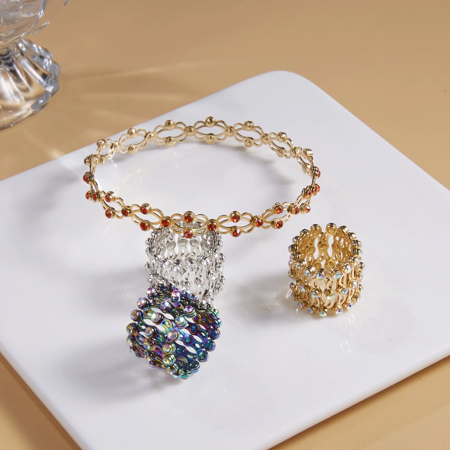 2 In 1 Retractable Rings Bracelet Fashion Jewelry
