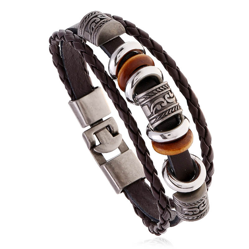 Minimalist Handcrafted Multi-layer Beaded Leather Bracelet