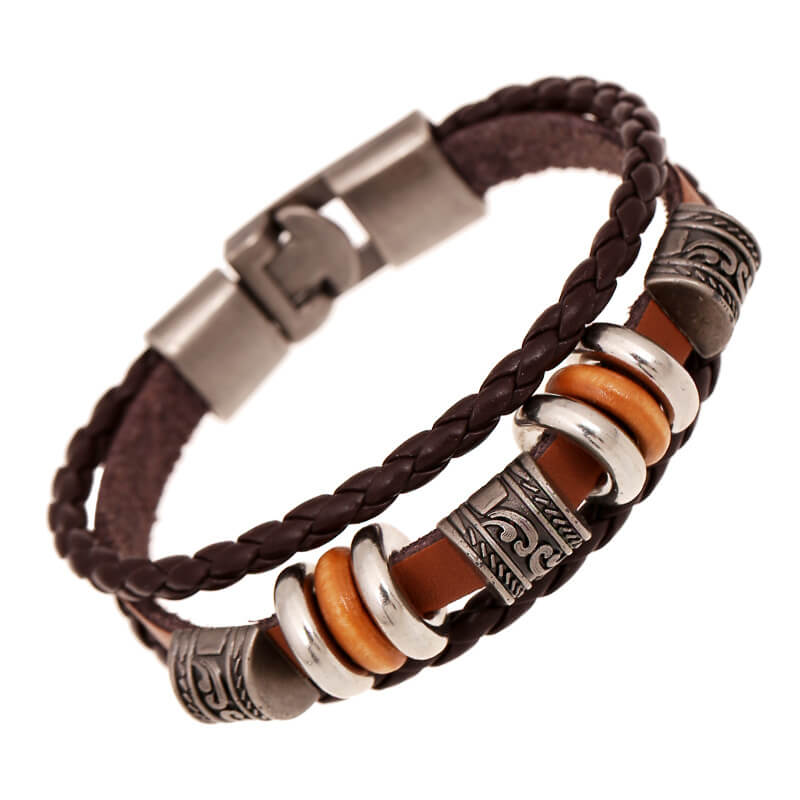 Minimalist Handcrafted Multi-layer Beaded Leather Bracelet