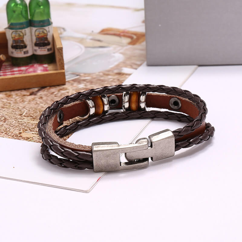 Minimalist Handcrafted Multi-layer Beaded Leather Bracelet