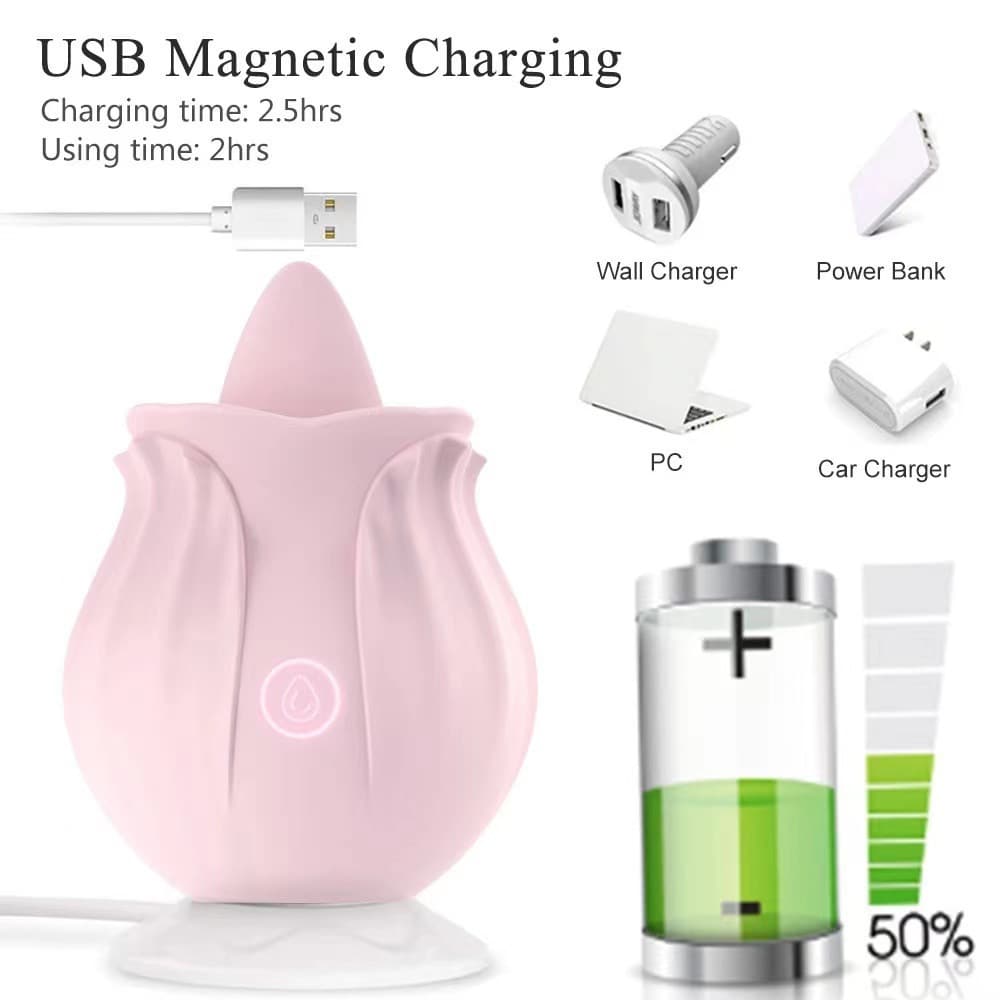 Rose Suction Bullet Vibrator for Women – Clitoral & Breast Teasing Massager