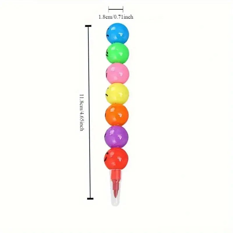 【5 PCS】Colorful Cartoon Face Crayons – Fun Gourd-Shaped Design