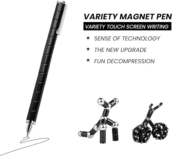 Decompression Magnetic Metal Pen, Multifunction Writing Magnet Ballpoint Pen-festivesl