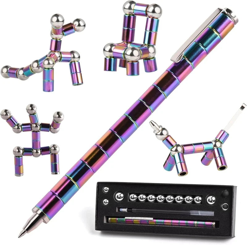 Decompression Magnetic Metal Pen, Multifunction Writing Magnet Ballpoint Pen-festivesl