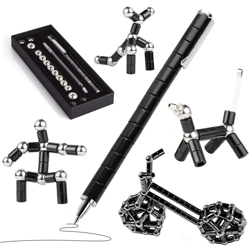 Decompression Magnetic Metal Pen, Multifunction Writing Magnet Ballpoint Pen-festivesl
