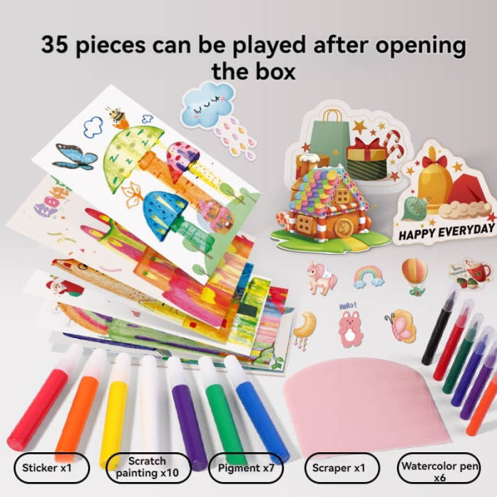 DIY Rainbow Dot Scratch Painting Kit