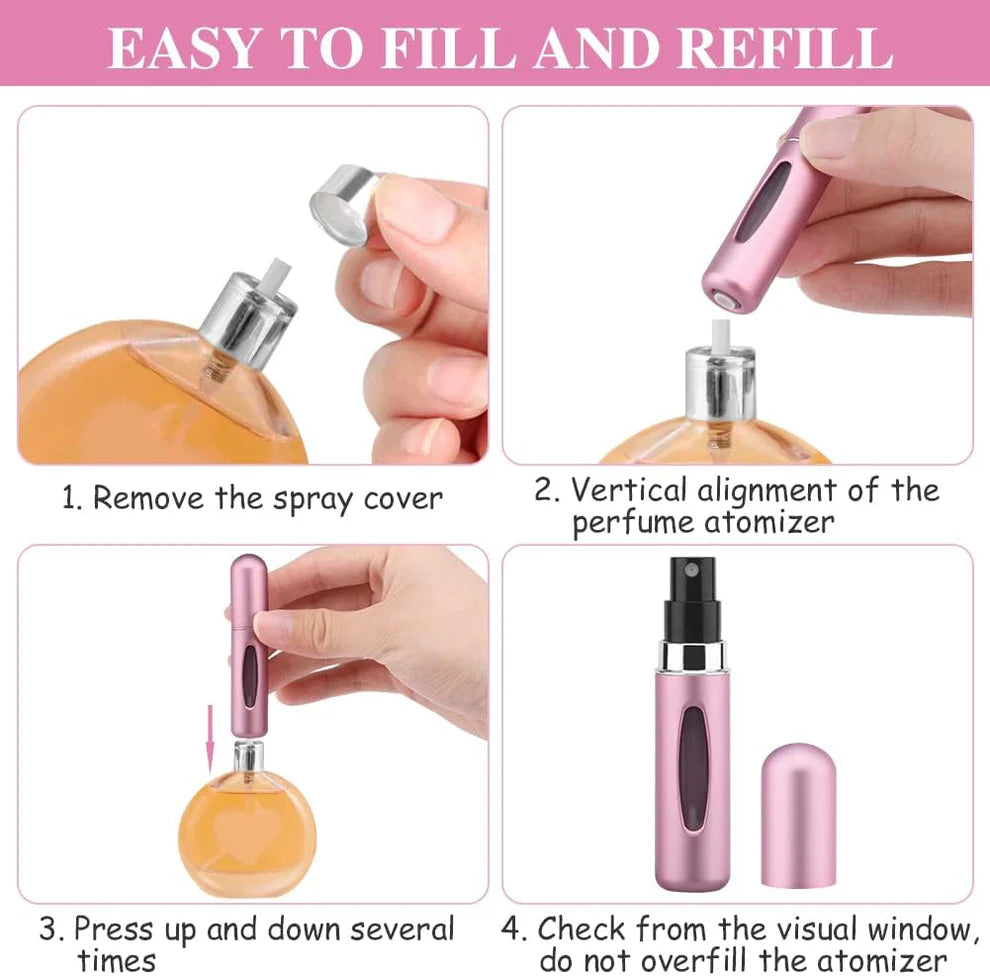5ml perfume bottle, portable spray bottle, press the bottom to fill the perfume