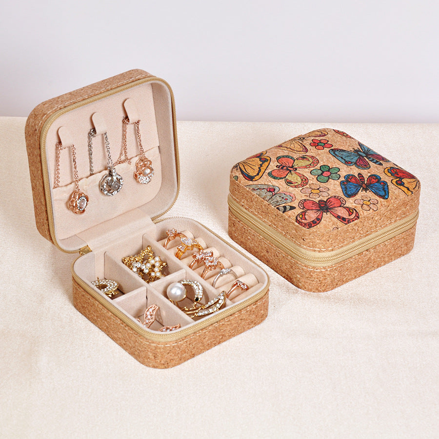 Earring & Ring & Necklace Storage Box, Retro Pattern