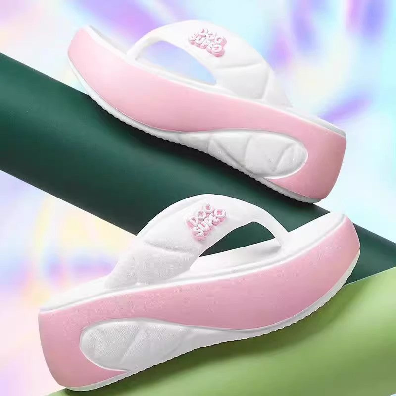 Women's Stylish Summer Platform Flip-Flops - Comfortable EVA Material