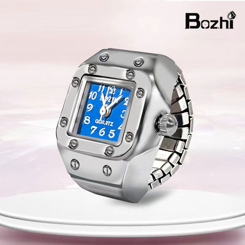 Stylish Mini Ring Watch with Elastic Band