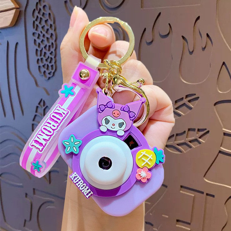 Cute cartoon projection camera keychain, creative keychain pendant