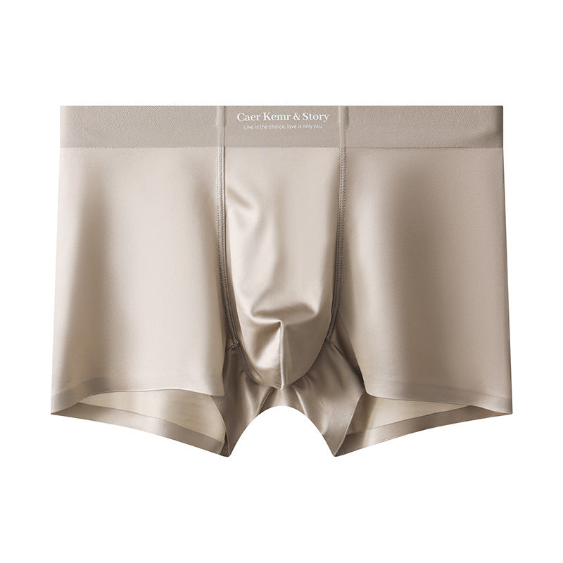 High Quality-Men's Elegant Ice Silk Underwear,Mulberry Silk Antimicrobial Boxer Briefs