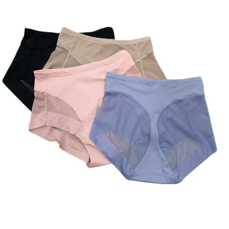 High Waist Ice Silk Seamless Shaping Briefs,Available In Plus Sizes