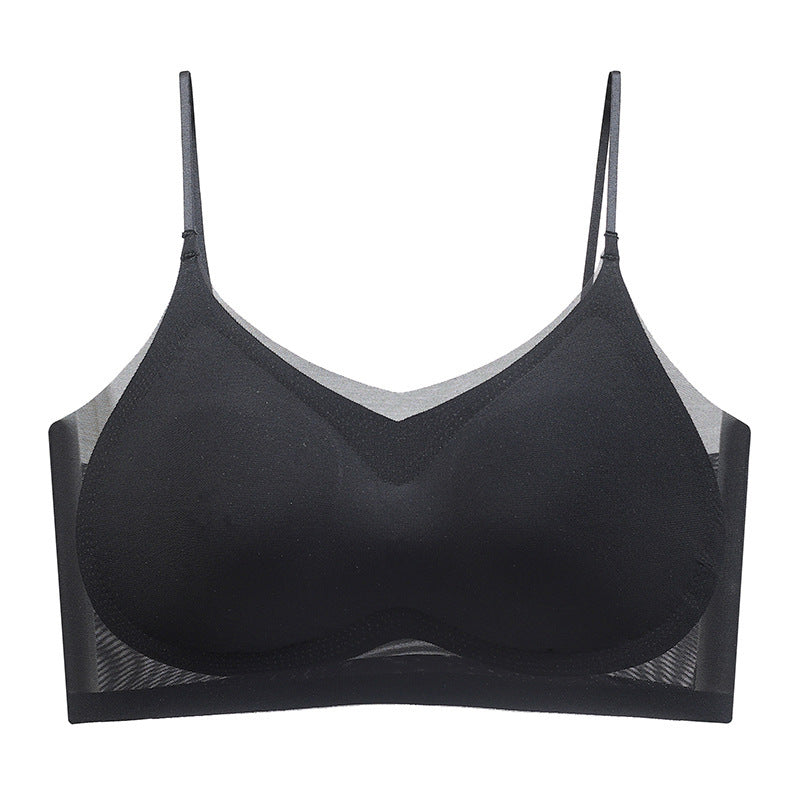 Women’s Seamless Ice Silk Bra – Ultra-thin Mesh, Wireless, Backless Design