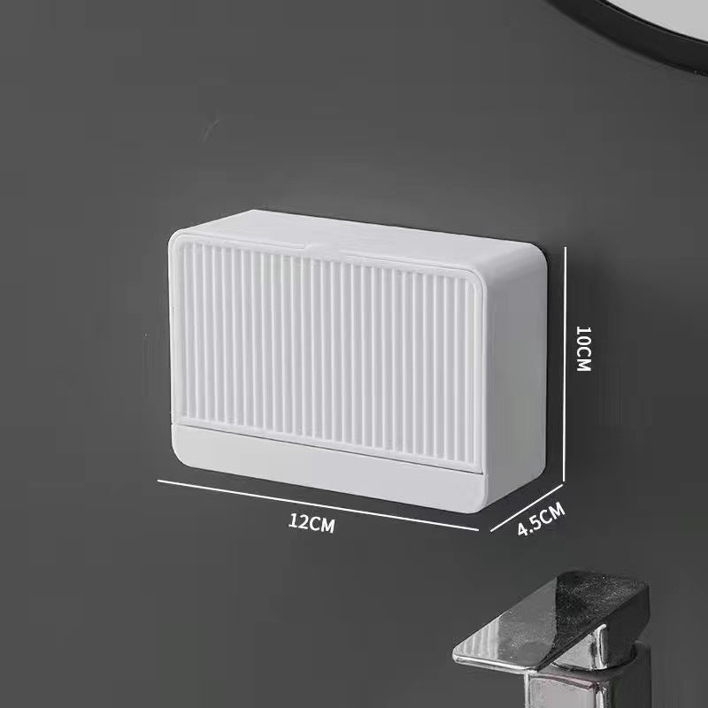 Wall-Mounted Flip-Top Soap Box – Drainable & No-Drill