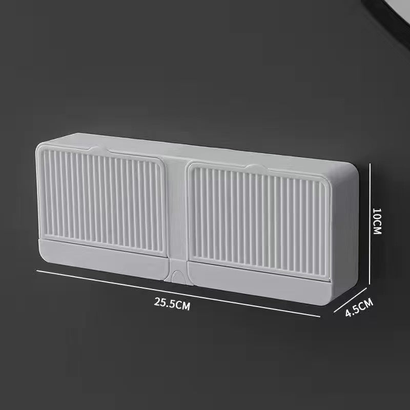 Wall-Mounted Flip-Top Soap Box – Drainable & No-Drill